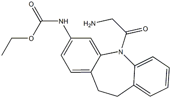 ethyl 5-(aminoacetyl)-10,11-dihydro-5H-dibenzo[b,f]azepin-3-ylcarbamate Struktur