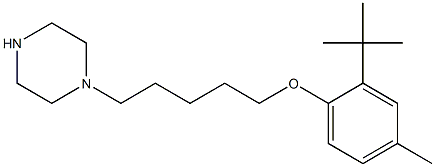 2-tert-butyl-4-methylphenyl 5-(1-piperazinyl)pentyl ether Struktur