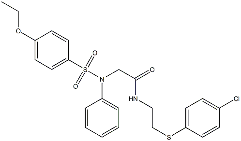 N-{2-[(4-chlorophenyl)sulfanyl]ethyl}-2-{[(4-ethoxyphenyl)sulfonyl]anilino}acetamide Struktur