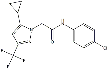 N-(4-chlorophenyl)-2-[5-cyclopropyl-3-(trifluoromethyl)-1H-pyrazol-1-yl]acetamide Struktur