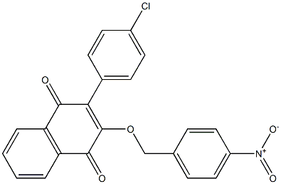 2-(4-chlorophenyl)-3-({4-nitrobenzyl}oxy)naphthoquinone Struktur