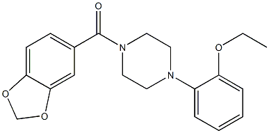 1-(1,3-benzodioxol-5-ylcarbonyl)-4-(2-ethoxyphenyl)piperazine Struktur