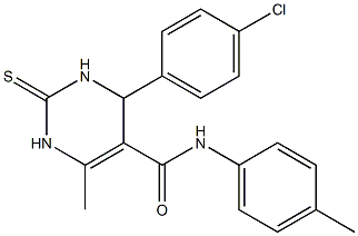 4-(4-chlorophenyl)-6-methyl-N-(4-methylphenyl)-2-thioxo-1,2,3,4-tetrahydro-5-pyrimidinecarboxamide Struktur