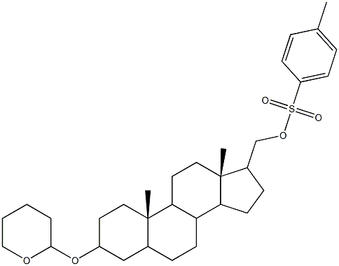 [3-(tetrahydro-2H-pyran-2-yloxy)androstan-17-yl]methyl 4-methylbenzenesulfonate Struktur