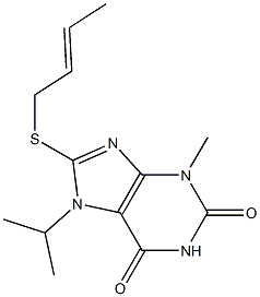 8-(2-butenylsulfanyl)-7-isopropyl-3-methyl-3,7-dihydro-1H-purine-2,6-dione Struktur