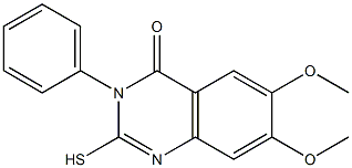 6,7-dimethoxy-3-phenyl-2-sulfanyl-4(3H)-quinazolinone Struktur