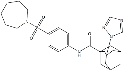 N-[4-(1-azepanylsulfonyl)phenyl]-3-(1H-1,2,4-triazol-1-yl)-1-adamantanecarboxamide Struktur