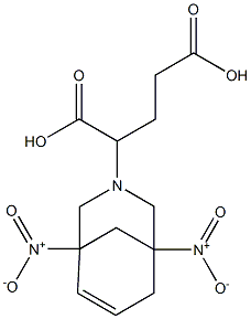 2-{1,5-bisnitro-3-azabicyclo[3.3.1]non-6-en-3-yl}pentanedioic acid Struktur