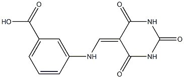 3-{[(2,4,6-trioxotetrahydro-5(2H)-pyrimidinylidene)methyl]amino}benzoic acid Struktur