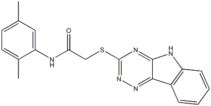 N-(2,5-dimethylphenyl)-2-(5H-[1,2,4]triazino[5,6-b]indol-3-ylsulfanyl)acetamide Struktur