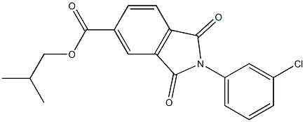 isobutyl 2-(3-chlorophenyl)-1,3-dioxoisoindoline-5-carboxylate Struktur