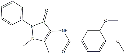 N-(1,5-dimethyl-3-oxo-2-phenyl-2,3-dihydro-1H-pyrazol-4-yl)-3,4-dimethoxybenzamide Struktur