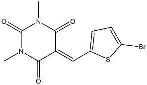 5-[(5-bromo-2-thienyl)methylene]-1,3-dimethyl-2,4,6(1H,3H,5H)-pyrimidinetrione Struktur