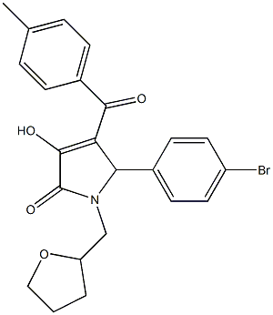 5-(4-bromophenyl)-3-hydroxy-4-(4-methylbenzoyl)-1-(tetrahydrofuran-2-ylmethyl)-1,5-dihydro-2H-pyrrol-2-one Struktur