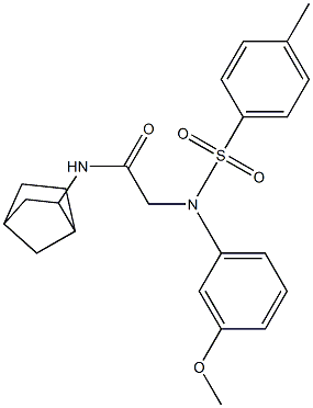 N-bicyclo[2.2.1]hept-2-yl-2-{3-methoxy[(4-methylphenyl)sulfonyl]anilino}acetamide Struktur