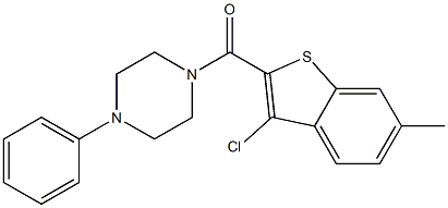 1-[(3-chloro-6-methyl-1-benzothien-2-yl)carbonyl]-4-phenylpiperazine Struktur