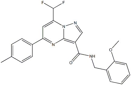 7-(difluoromethyl)-N-(2-methoxybenzyl)-5-(4-methylphenyl)pyrazolo[1,5-a]pyrimidine-3-carboxamide Struktur