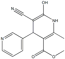 methyl 5-cyano-6-hydroxy-2-methyl-4-(3-pyridinyl)-1,4-dihydro-3-pyridinecarboxylate Struktur