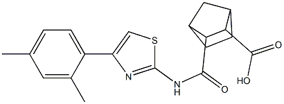 3-({[4-(2,4-dimethylphenyl)-1,3-thiazol-2-yl]amino}carbonyl)bicyclo[2.2.1]heptane-2-carboxylic acid Struktur