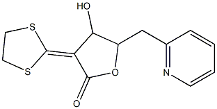 3-(1,3-dithiolan-2-ylidene)-4-hydroxy-5-(2-pyridinylmethyl)dihydro-2(3H)-furanone Struktur