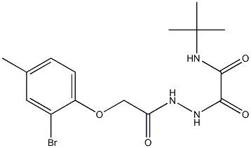 2-{2-[(2-bromo-4-methylphenoxy)acetyl]hydrazino}-N-(tert-butyl)-2-oxoacetamide Struktur