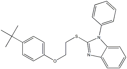 2-{[2-(4-tert-butylphenoxy)ethyl]sulfanyl}-1-phenyl-1H-benzimidazole Struktur