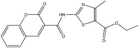 ethyl 4-methyl-2-{[(2-oxo-2H-chromen-3-yl)carbonyl]amino}-1,3-thiazole-5-carboxylate Struktur