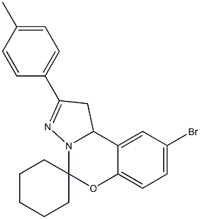 9-bromo-2-[4-methylphenyl]-1,10b-dihydrospiro(pyrazolo[1,5-c][1,3]benzoxazine-5,1'-cyclohexane) Struktur