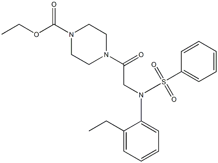 ethyl 4-{[2-ethyl(phenylsulfonyl)anilino]acetyl}-1-piperazinecarboxylate Struktur