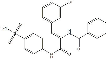 N-[1-{[4-(aminosulfonyl)anilino]carbonyl}-2-(3-bromophenyl)vinyl]benzamide Struktur