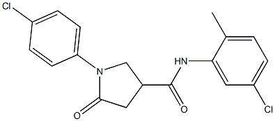 N-(5-chloro-2-methylphenyl)-1-(4-chlorophenyl)-5-oxo-3-pyrrolidinecarboxamide Struktur