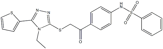 N-(4-{2-[(4-ethyl-5-thien-2-yl-4H-1,2,4-triazol-3-yl)sulfanyl]acetyl}phenyl)benzenesulfonamide Struktur