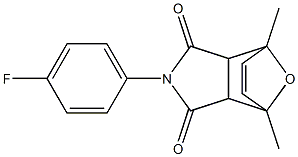 4-(4-fluorophenyl)-1,7-dimethyl-10-oxa-4-azatricyclo[5.2.1.0~2,6~]dec-8-ene-3,5-dione Struktur