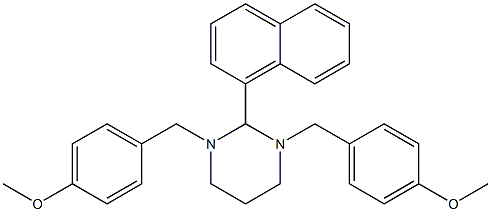 1,3-bis(4-methoxybenzyl)-2-(1-naphthyl)hexahydropyrimidine Struktur