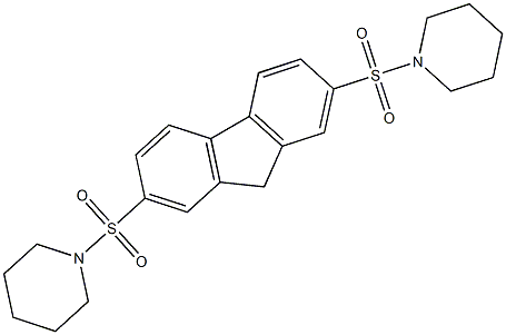 1-{[7-(piperidin-1-ylsulfonyl)-9H-fluoren-2-yl]sulfonyl}piperidine Struktur