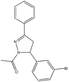 1-acetyl-5-(3-bromophenyl)-3-phenyl-4,5-dihydro-1H-pyrazole Struktur