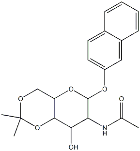 N-[8-hydroxy-2,2-dimethyl-6-(2-naphthyloxy)hexahydropyrano[3,2-d][1,3]dioxin-7-yl]acetamide Struktur