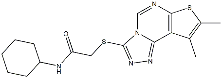 N-cyclohexyl-2-[(8,9-dimethylthieno[3,2-e][1,2,4]triazolo[4,3-c]pyrimidin-3-yl)sulfanyl]acetamide Struktur