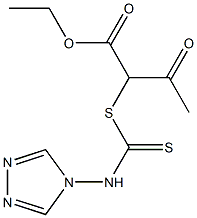 ethyl 3-oxo-2-{[(4H-1,2,4-triazol-4-ylamino)carbothioyl]sulfanyl}butanoate Struktur