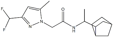 N-(1-bicyclo[2.2.1]hept-2-ylethyl)-2-[3-(difluoromethyl)-5-methyl-1H-pyrazol-1-yl]acetamide Struktur