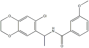 N-[1-(7-chloro-2,3-dihydro-1,4-benzodioxin-6-yl)ethyl]-3-methoxybenzamide Struktur