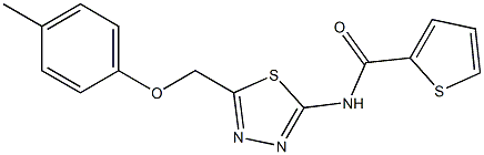 N-{5-[(4-methylphenoxy)methyl]-1,3,4-thiadiazol-2-yl}-2-thiophenecarboxamide Struktur