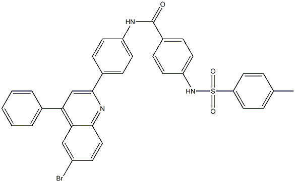 N-[4-(6-bromo-4-phenyl-2-quinolinyl)phenyl]-4-{[(4-methylphenyl)sulfonyl]amino}benzamide Struktur