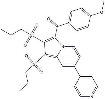 [1,2-bis(propylsulfonyl)-7-(4-pyridinyl)-3-indolizinyl](4-methoxyphenyl)methanone Struktur