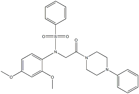 N-(2,4-dimethoxyphenyl)-N-[2-oxo-2-(4-phenyl-1-piperazinyl)ethyl]benzenesulfonamide Struktur