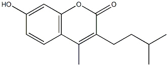 7-hydroxy-3-isopentyl-4-methyl-2H-chromen-2-one Struktur