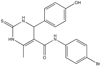 N-(4-bromophenyl)-4-(4-hydroxyphenyl)-6-methyl-2-thioxo-1,2,3,4-tetrahydropyrimidine-5-carboxamide Struktur