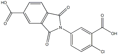 2-(3-carboxy-4-chlorophenyl)-1,3-dioxo-5-isoindolinecarboxylic acid Struktur