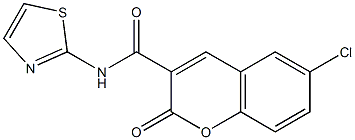 6-chloro-2-oxo-N-(1,3-thiazol-2-yl)-2H-chromene-3-carboxamide Struktur