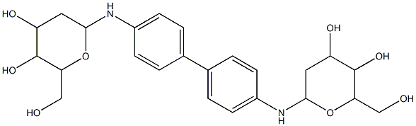 6-[(4'-{[4,5-dihydroxy-6-(hydroxymethyl)tetrahydro-2H-pyran-2-yl]amino}[1,1'-biphenyl]-4-yl)amino]-2-(hydroxymethyl)tetrahydro-2H-pyran-3,4-diol Struktur